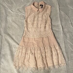 BCBGMaxAzria Lace Mini Dress in Cream